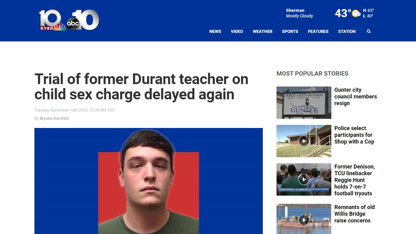 Trial of former Durant teacher on child sex charge delayed again